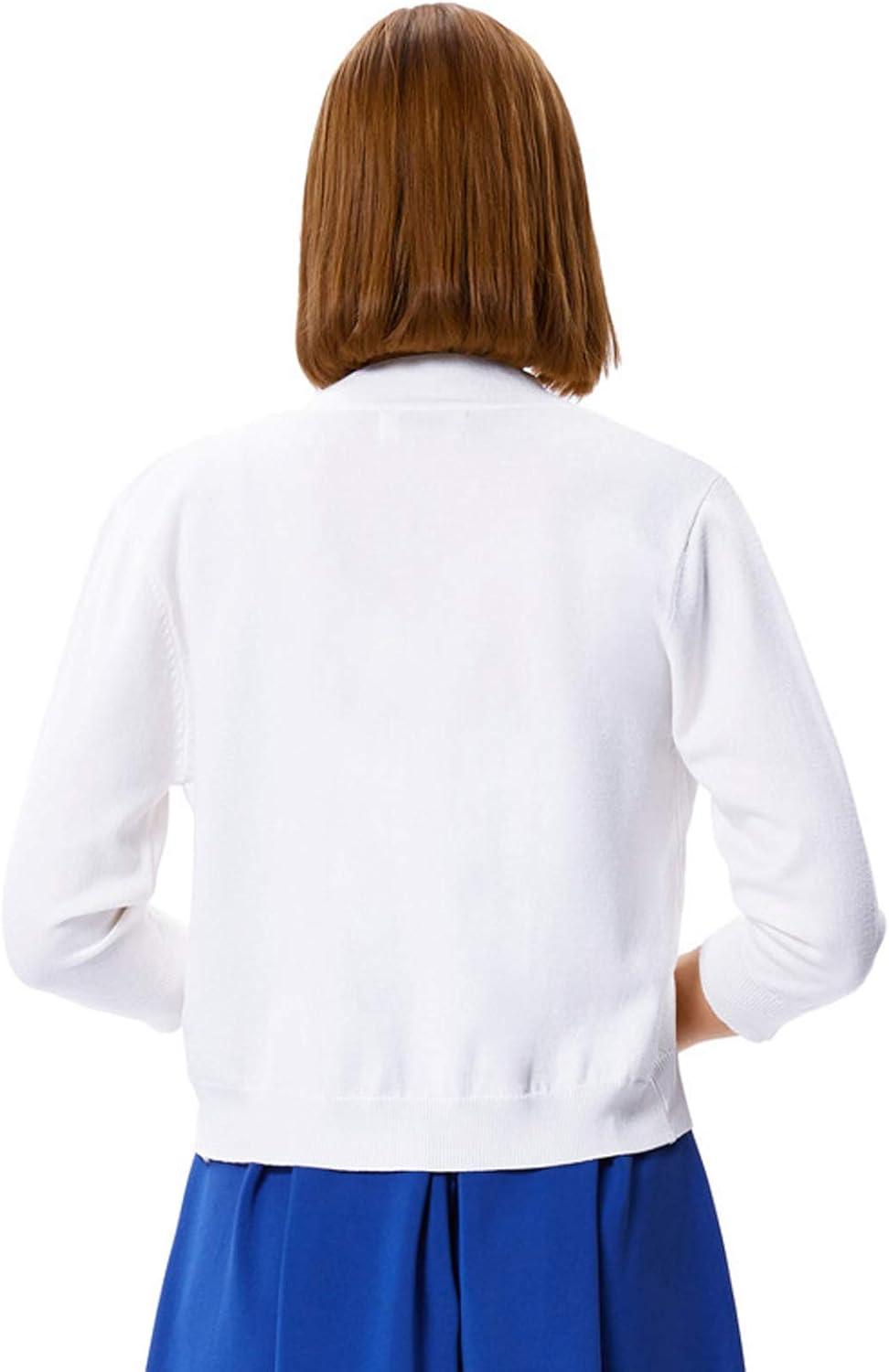 imageGRACE KARIN Women Cardigan Sweaters Lightweight Knit Cropped Cardigans Trendy 34 Sleeve Shrug Bolero S3XL10white