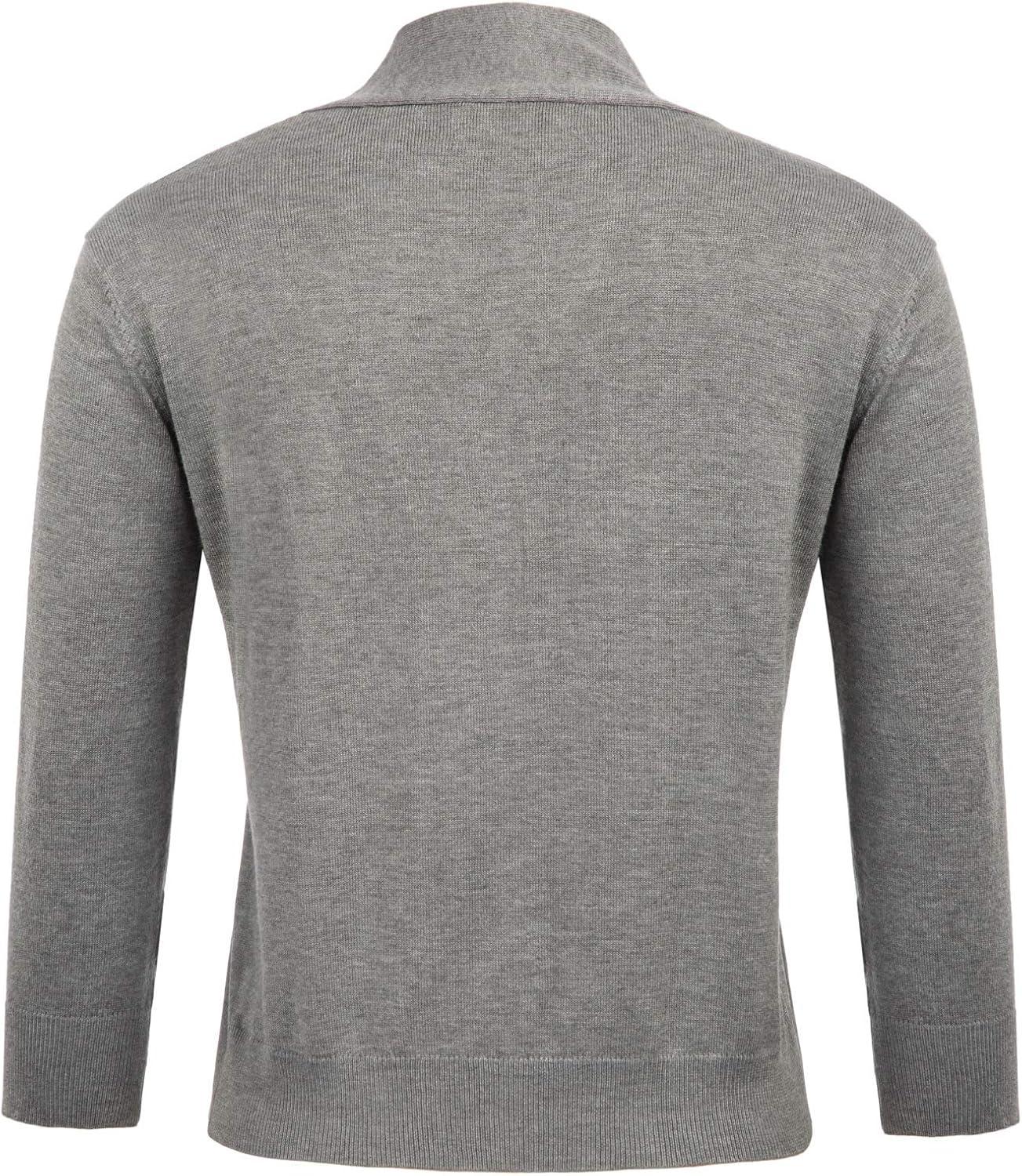 imageGRACE KARIN Women Cardigan Sweaters Lightweight Knit Cropped Cardigans Trendy 34 Sleeve Shrug Bolero S3XLFlower Grey