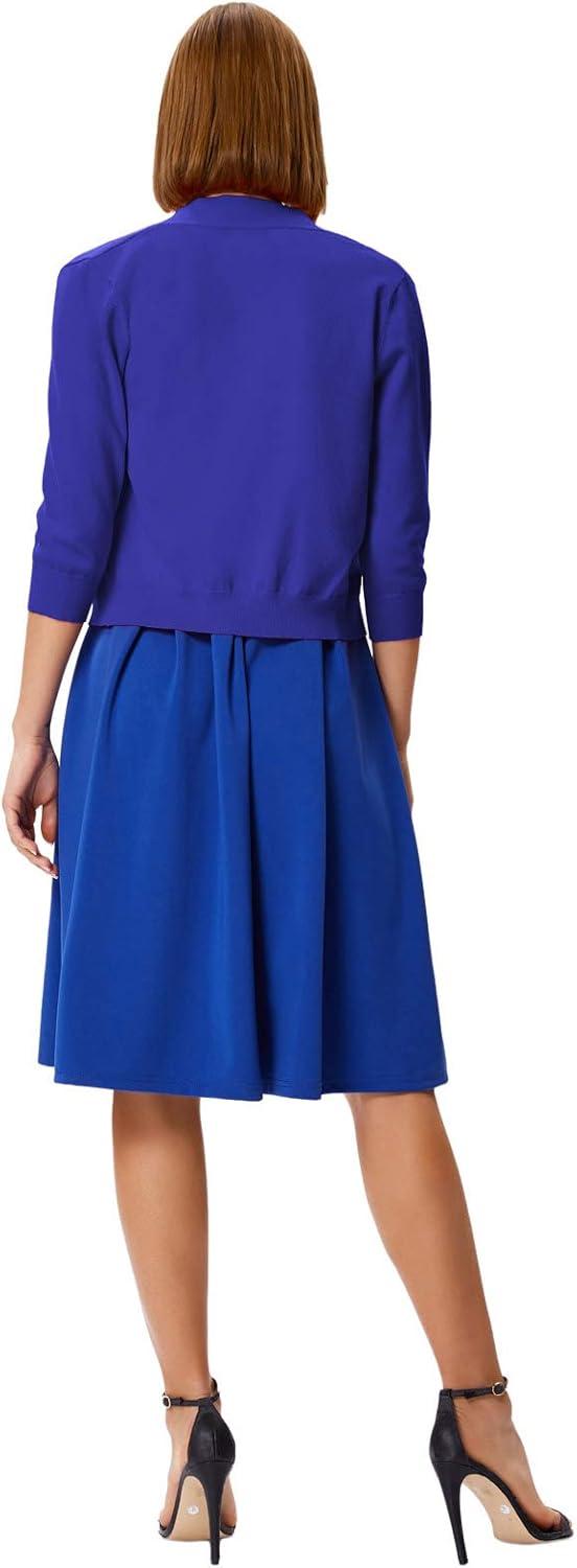 imageGRACE KARIN Women Cardigan Sweaters Lightweight Knit Cropped Cardigans Trendy 34 Sleeve Shrug Bolero S3XLRoyal Blue
