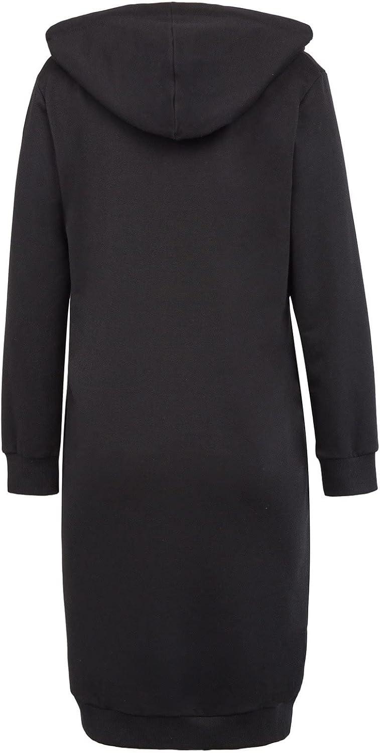 imageGRACE KARIN Womens Casual Pockets Zip up Hoodies Tunic Sweatshirt Long Hoodie JacketBlack