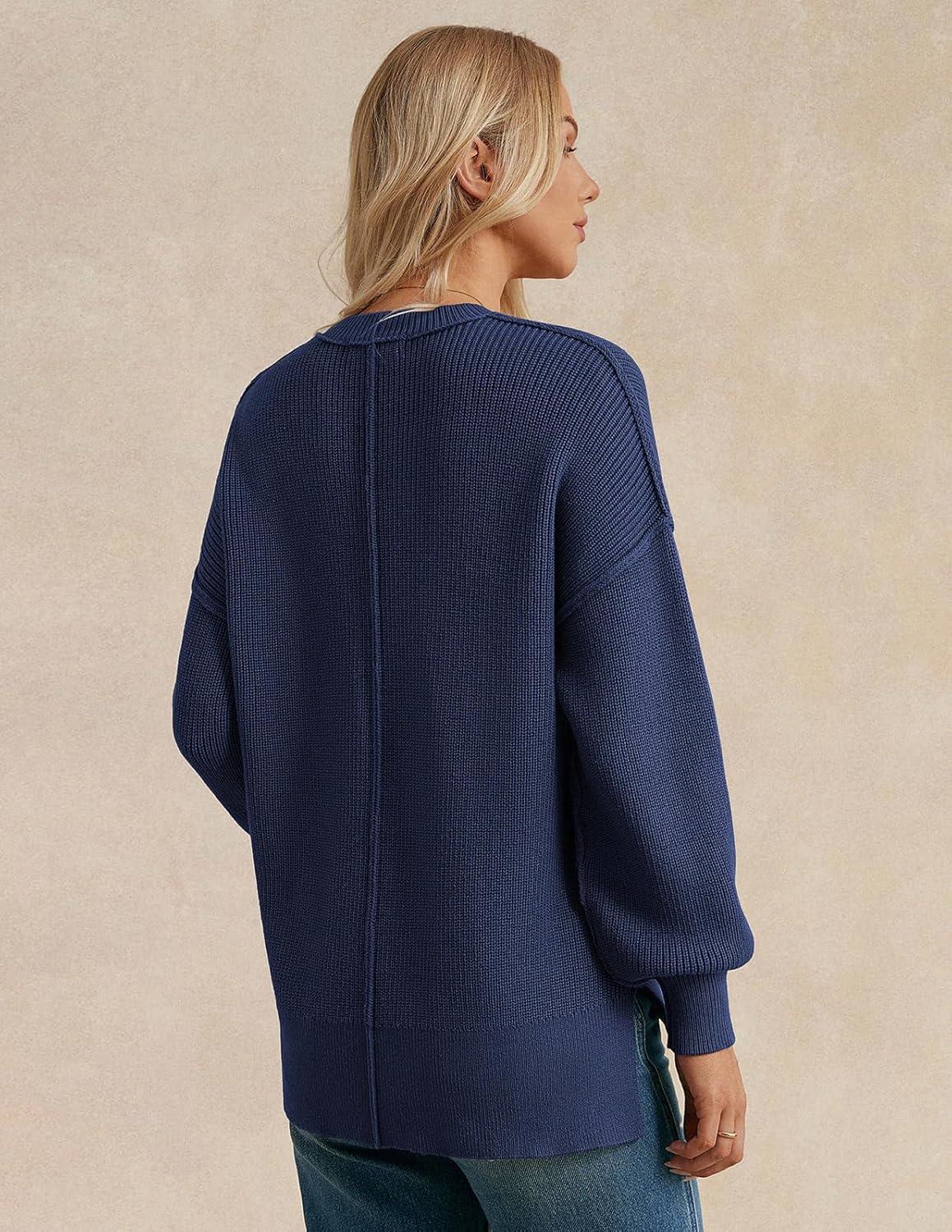 imageGRACE KARIN Fall Oversized Sweaters for Women Crewneck Knit Pullover 2025 Fashion Outfits TrendyBlue