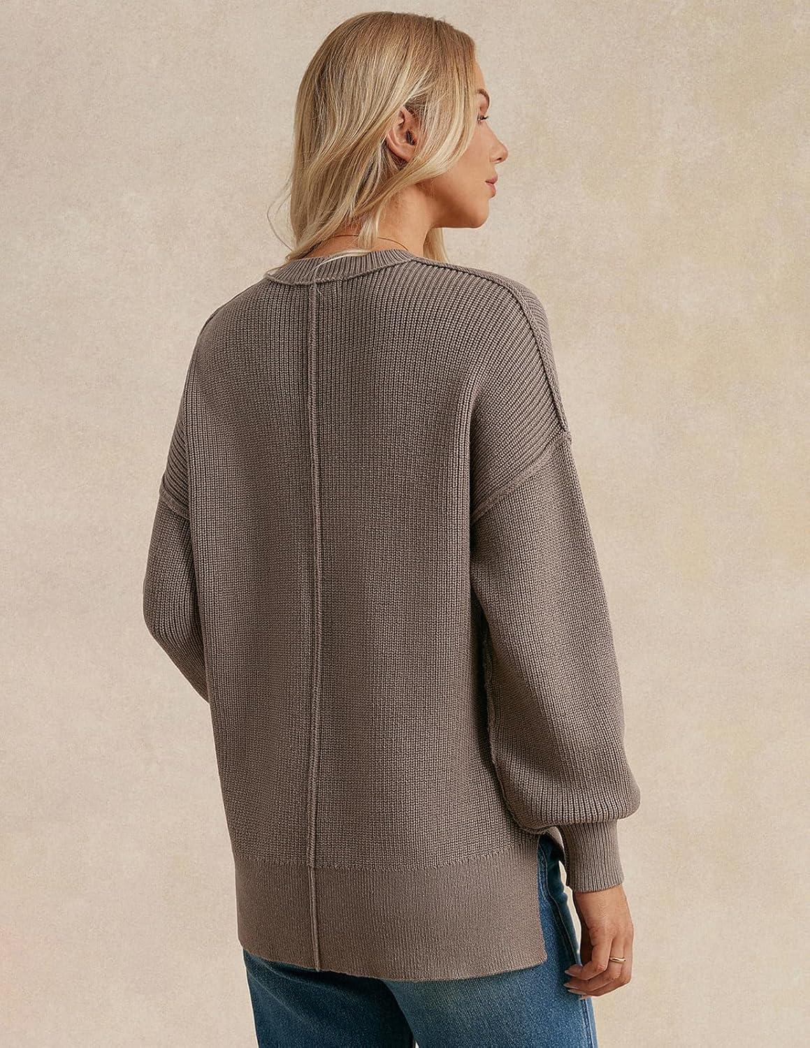 imageGRACE KARIN Fall Oversized Sweaters for Women Crewneck Knit Pullover 2025 Fashion Outfits TrendyCoffee