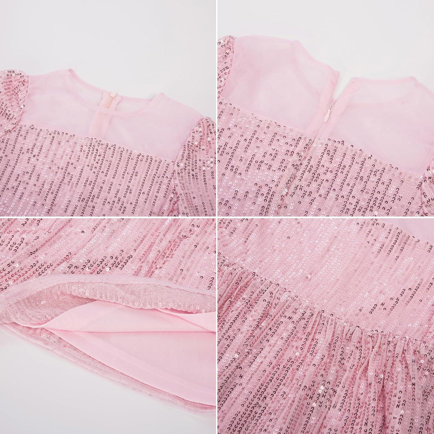 imageGRACE KARIN Girl Sequin Party Dress Formal Birthday Pageant Fancy Prom Mesh Dresses for Teen Girl 614YearsLight Pink