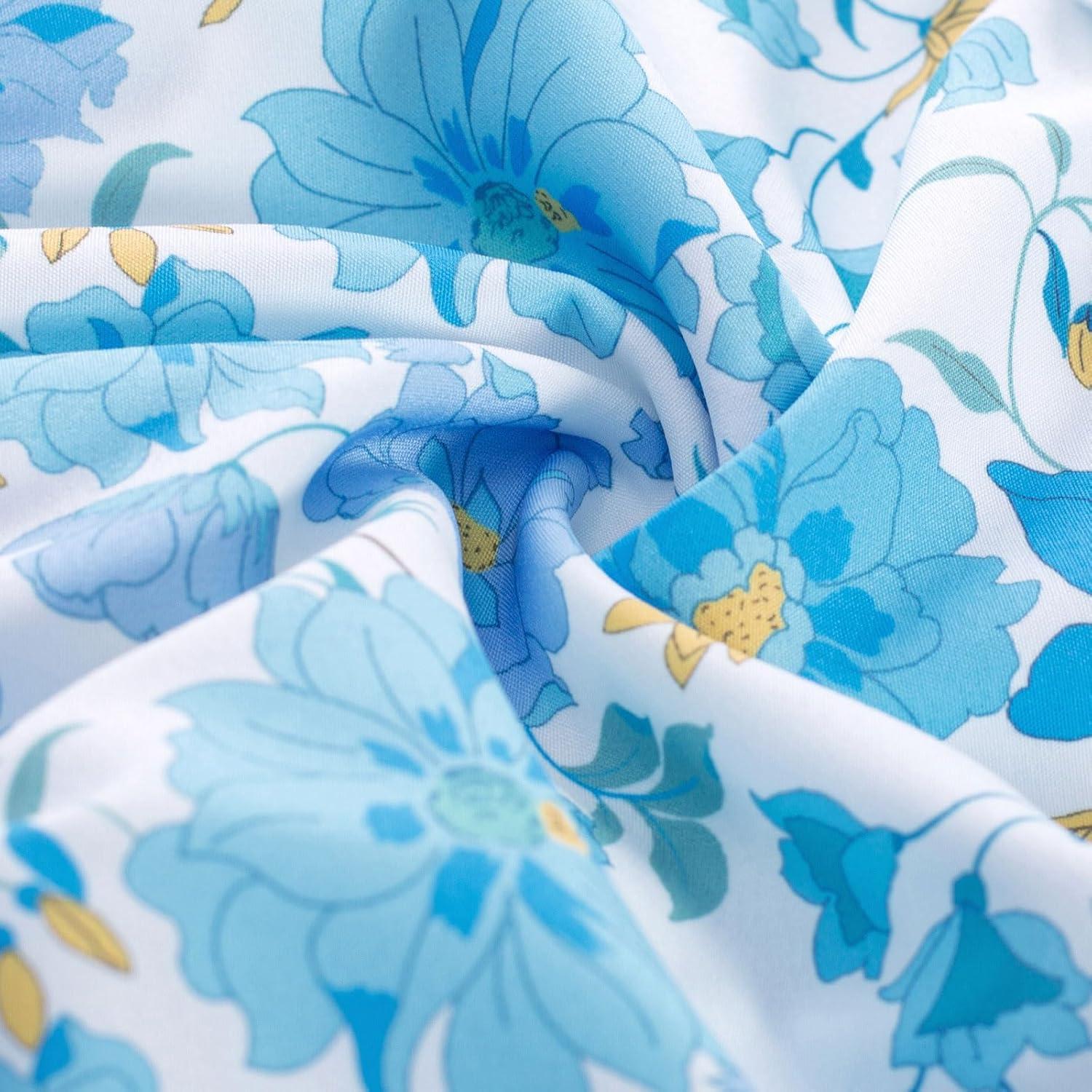 imageGRACE KARIN Girls Floral Dress Tie Back Flutter Sleeves Casual Summer Dress for 512YBlue Flowers