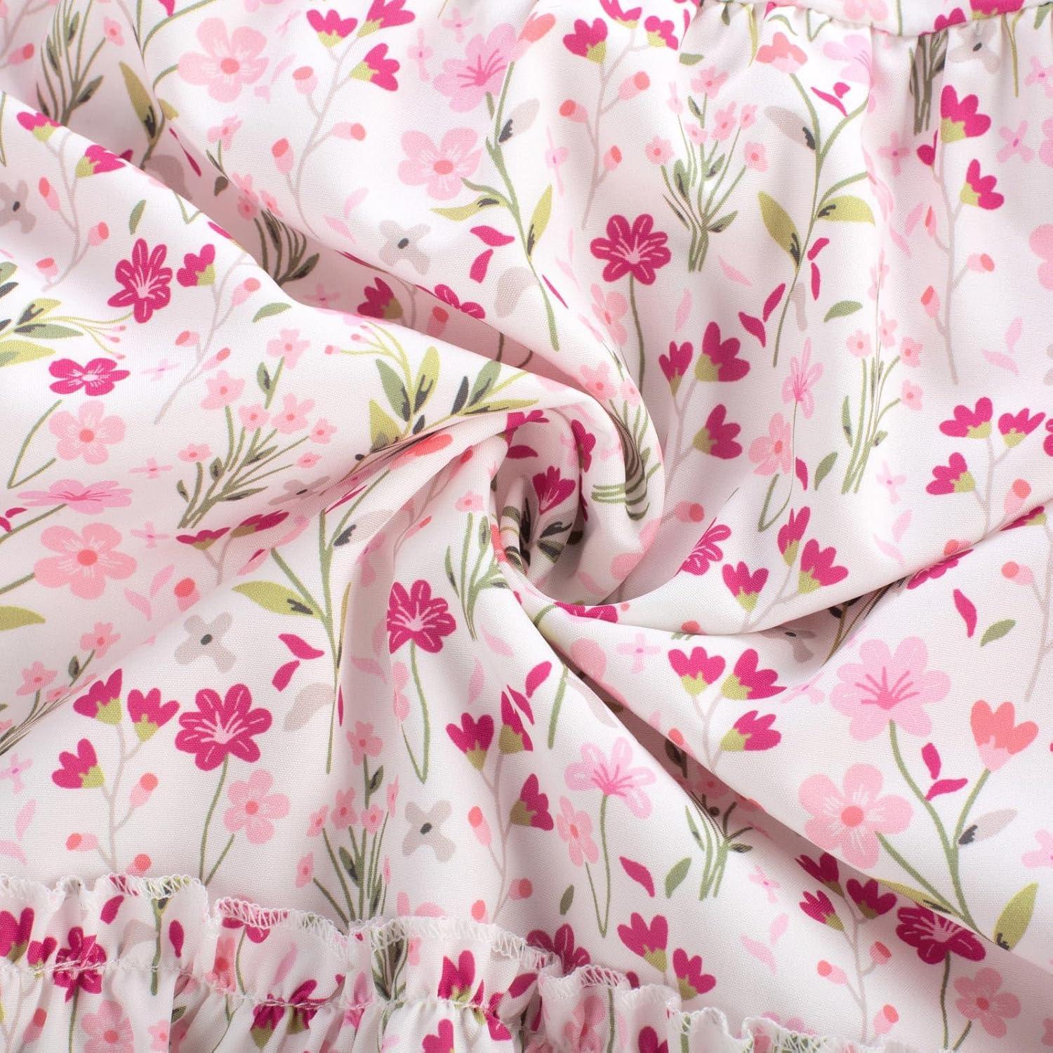 imageGRACE KARIN Girls Floral Dress Tie Back Flutter Sleeves Casual Summer Dress for 512YPink Flowers