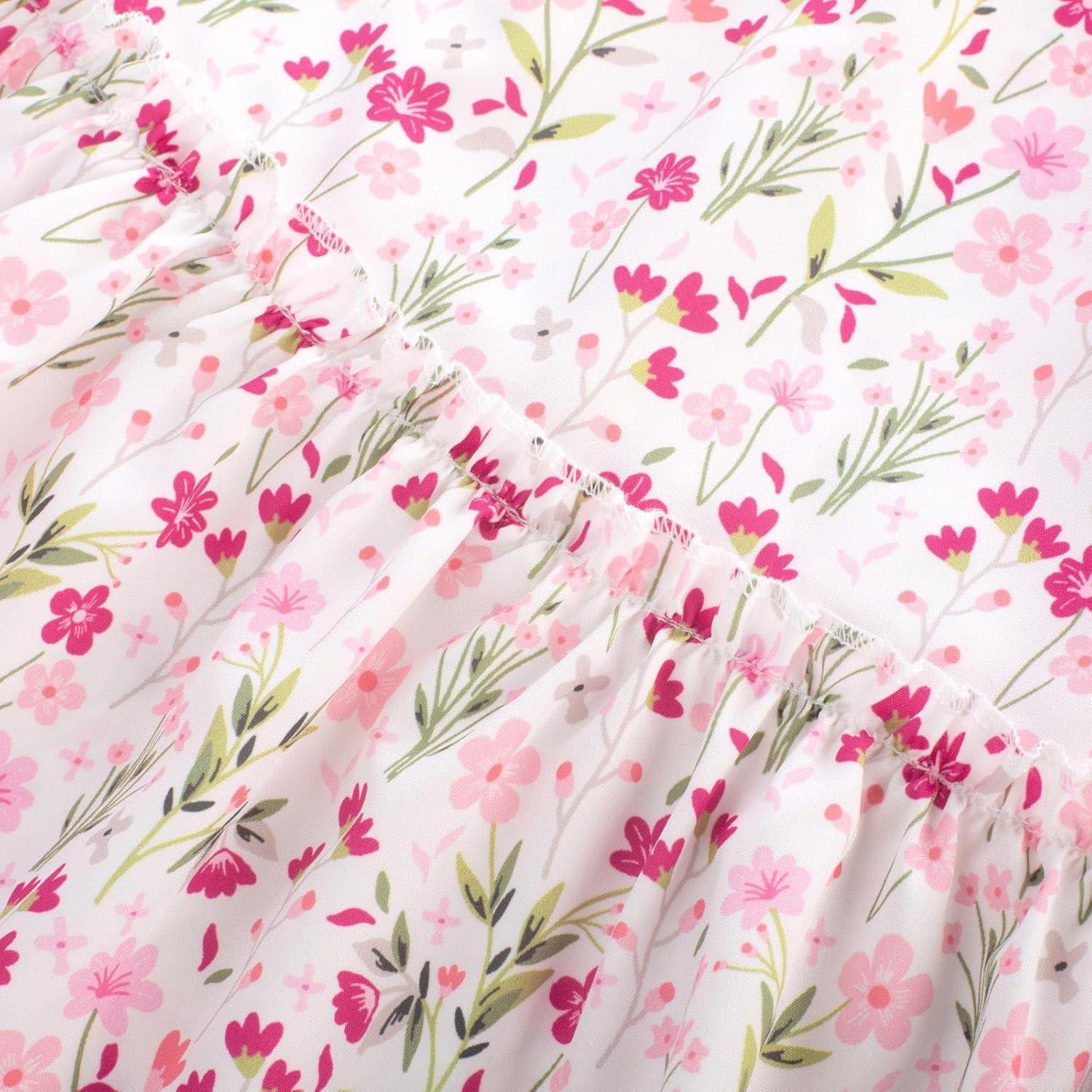 imageGRACE KARIN Girls Floral Dress Tie Back Flutter Sleeves Casual Summer Dress for 512YPink Flowers