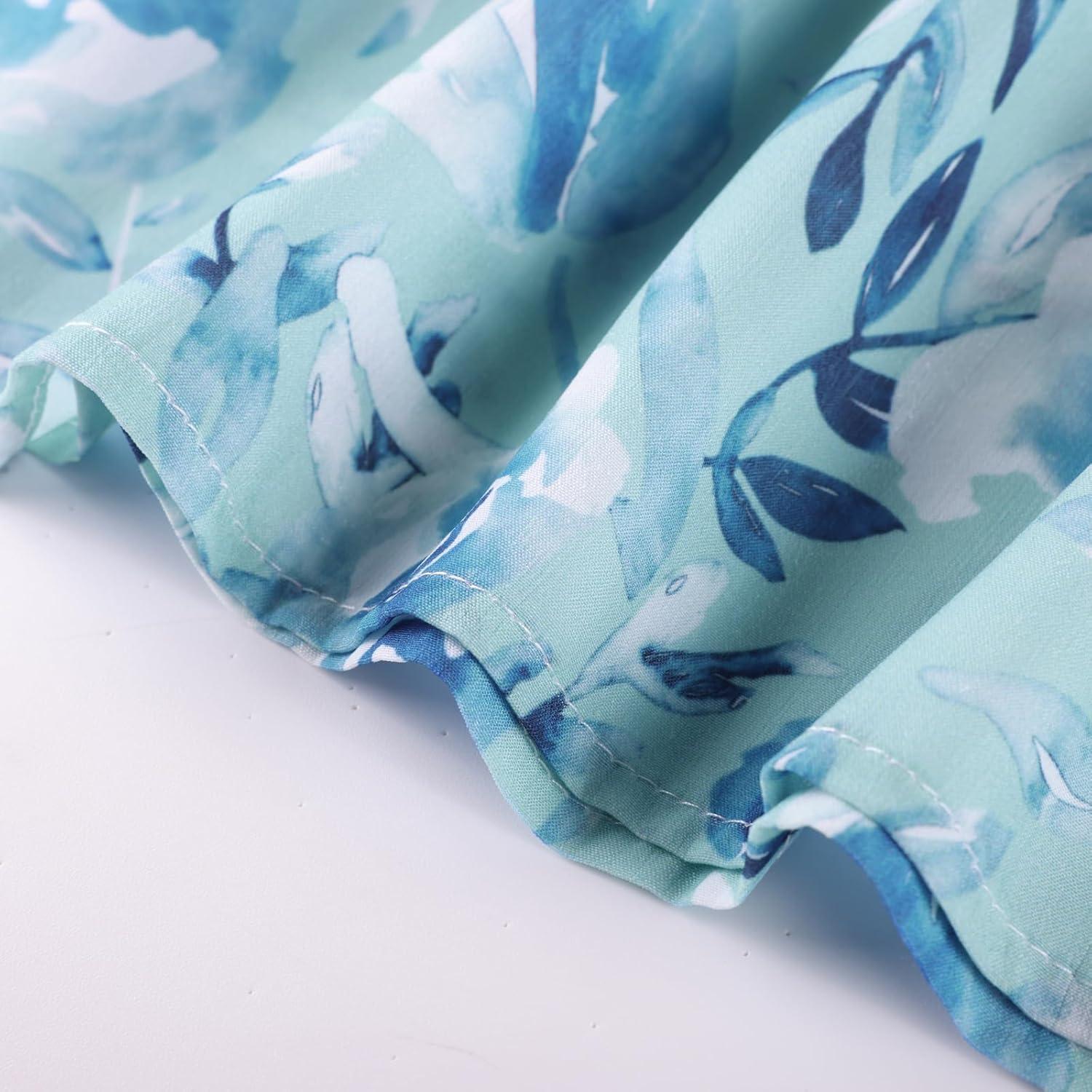 imageGRACE KARIN Girls Flutter Sleeve Floral Dresses Girl Long Midi Spring Dress Kids Smocked Flare Summer Dress 616YGreen Blue Floral