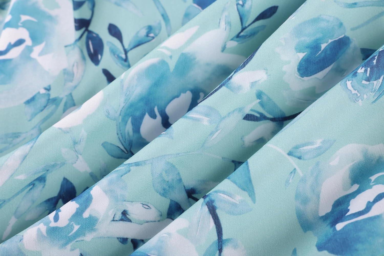imageGRACE KARIN Girls Flutter Sleeve Floral Dresses Girl Long Midi Spring Dress Kids Smocked Flare Summer Dress 616YGreen Blue Floral