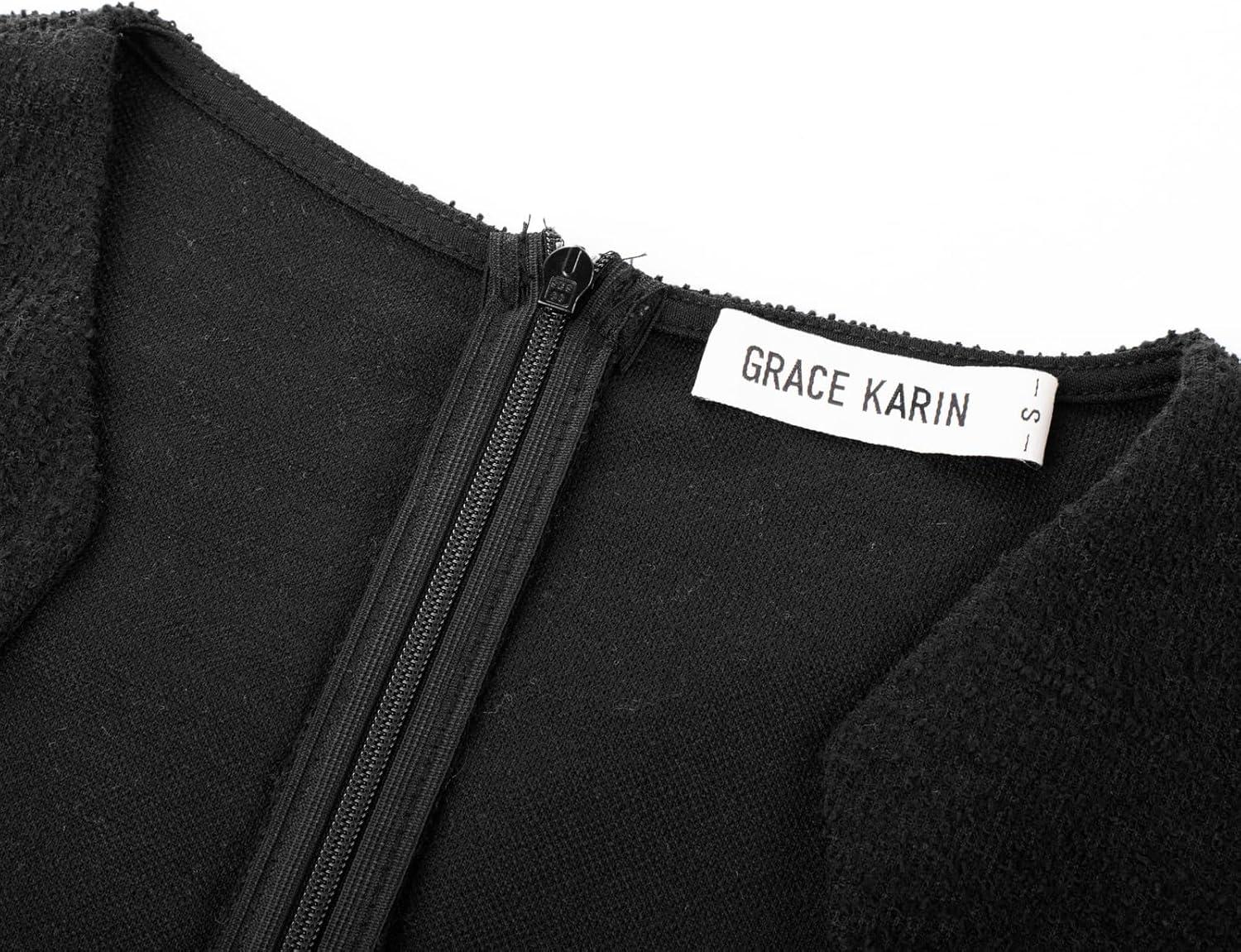 imageGRACE KARIN Girls Formal Party Dress Sequin Birthday Fancy Dresses Wedding Guest Dance Ruffle Dress Size 614Black