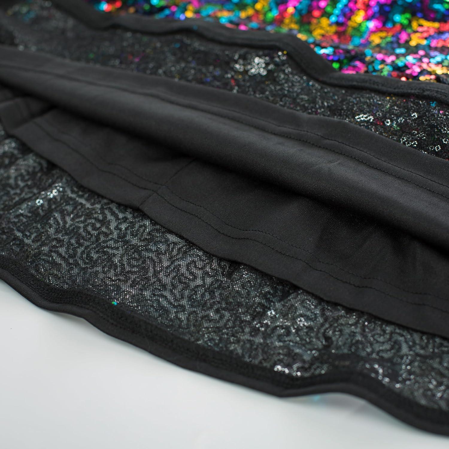 imageGRACE KARIN Girls Formal Party Dress Sequin Birthday Fancy Dresses Wedding Guest Dance Ruffle Dress Size 614Black Multicolor