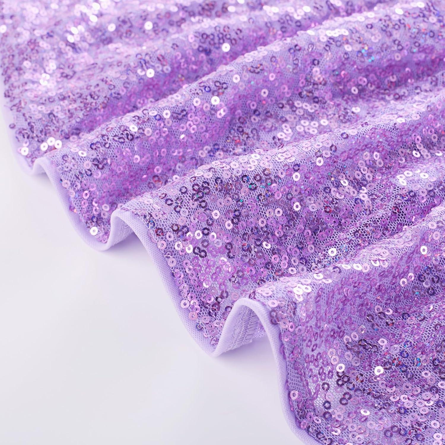 imageGRACE KARIN Girls Formal Party Dress Sequin Birthday Fancy Dresses Wedding Guest Dance Ruffle Dress Size 614Light Purple