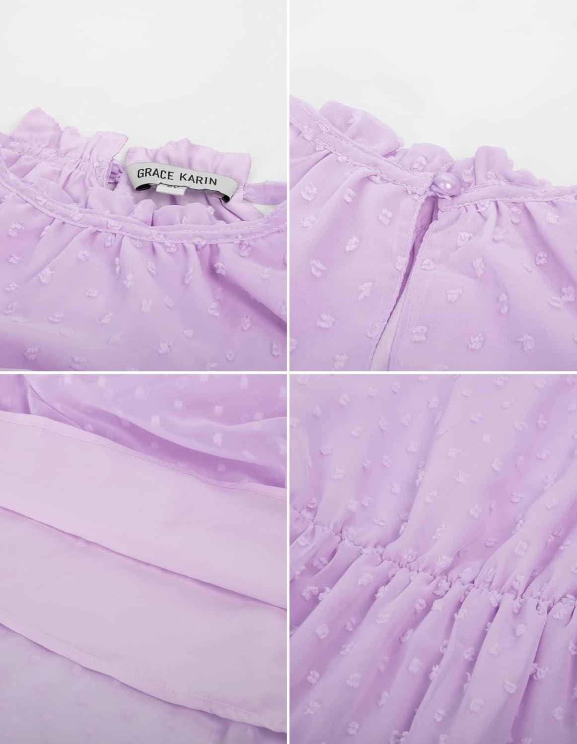 imageGRACE KARIN Girls Halter Neck Dress Sleeveless Casual Aline Flowy Summer Maxi Dress for 514 YearsLight Purple