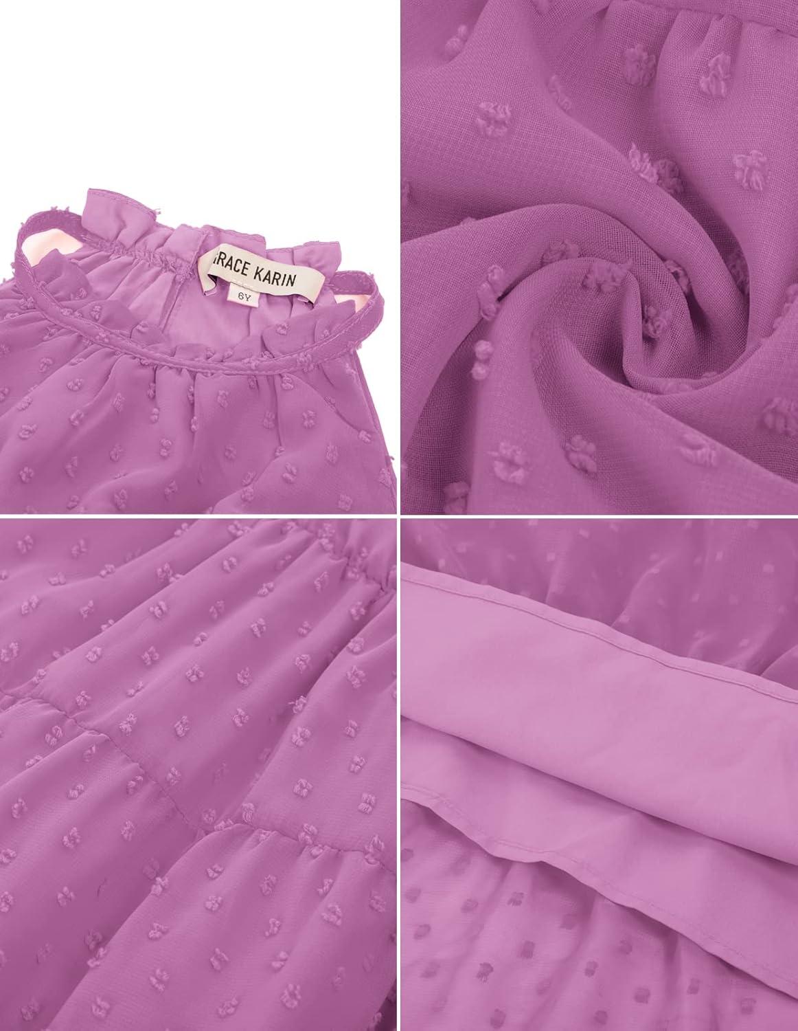 imageGRACE KARIN Girls Halter Neck Dress Sleeveless Casual Aline Flowy Summer Maxi Dress for 514 YearsPurple