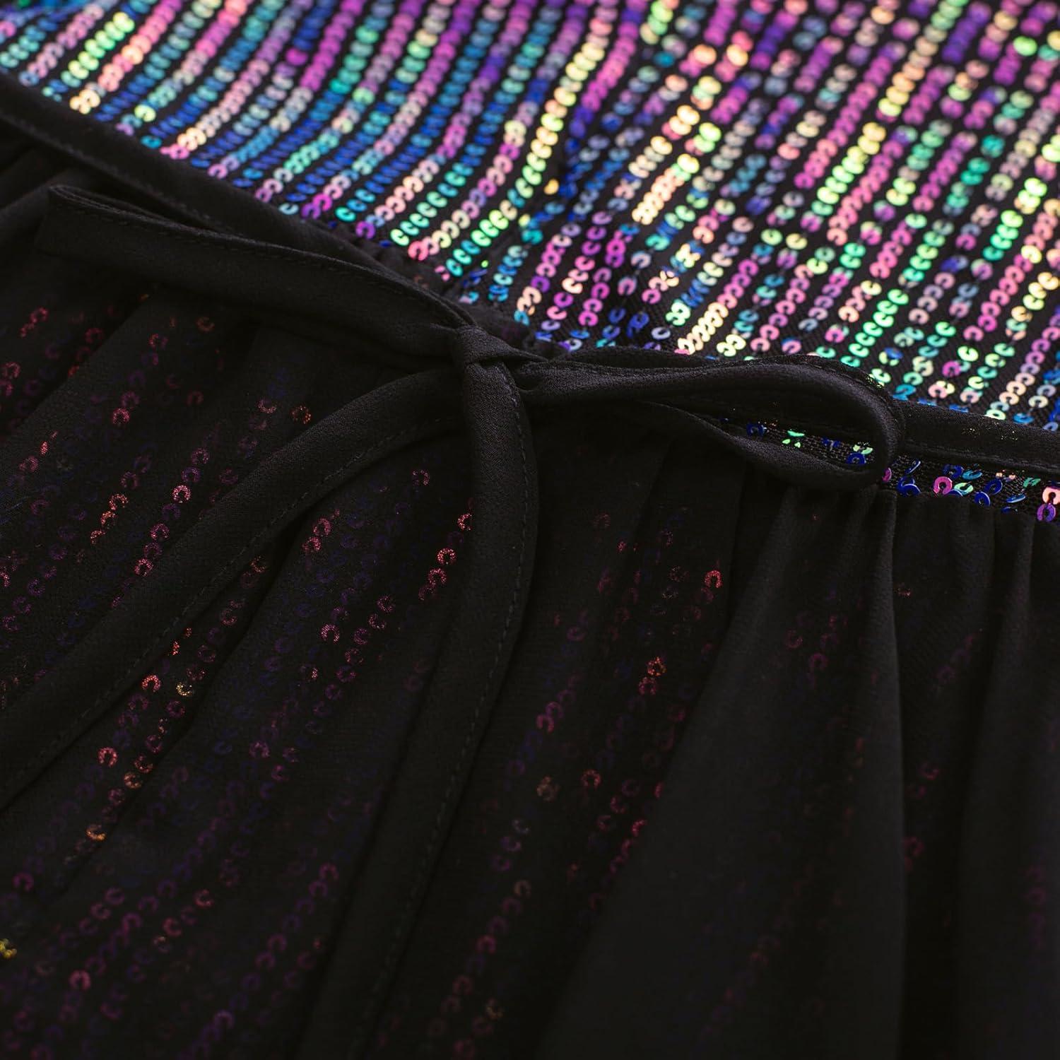 imageGRACE KARIN Girls Sequin Formal Dress Sequin Pageant Wedding Guest Dresses Birthday Fancy One Shoulder Dress Size 614Colorful Purple