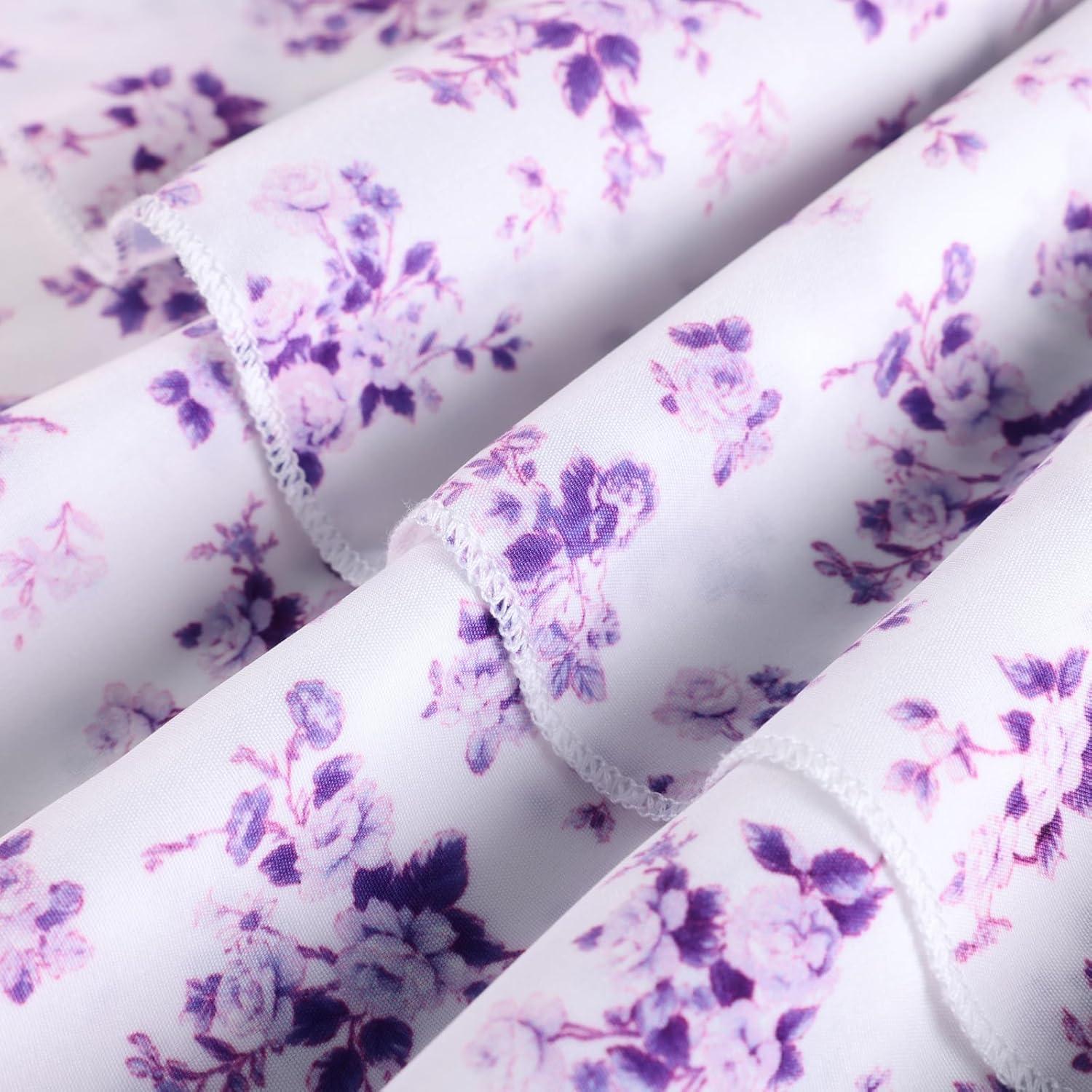 imageGRACE KARIN Girls Summer Spring Dress Kids One Shoulder Floral Dresses Teen Cute Party Flower 2 Layer Hawaiian Clothes 614Purple Floral