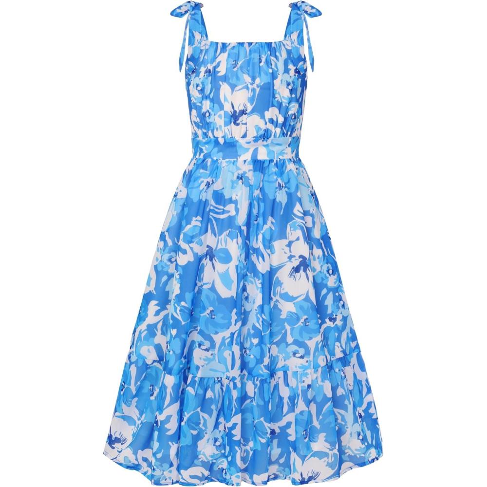 imageGRACE KARIN Girls Floral Chiffon Dress Summer Hawaiian Beach Vacation Party Wedding Birthday Sleeveless ALine 714YCoastal Breeze