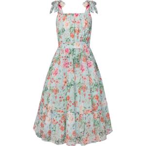 GRACE KARIN Girls Floral Chiffon Dress Summer Hawaiian Beach Vacation Party Wedding Birthday Sleeveless A-Line 7-14Y(Botanical Pink)