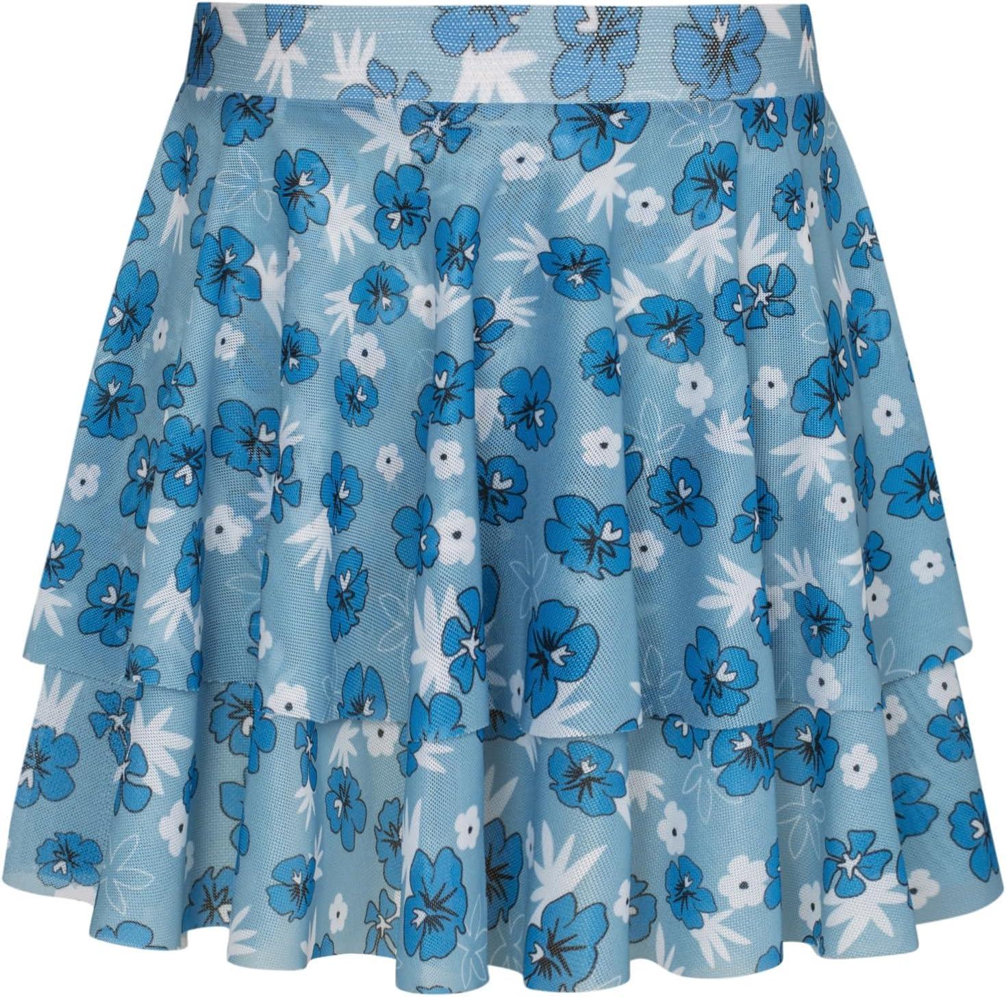imageGRACE KARIN Girls Swimsuit with Skirt One Piece Bathing Suit Swimwear 614YBlue Floral