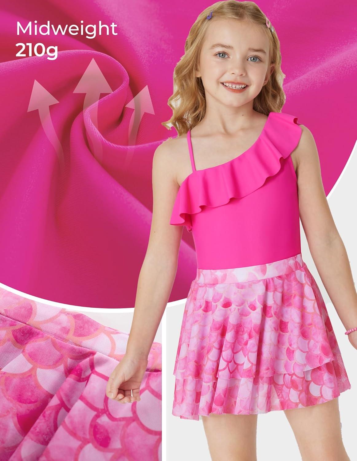 imageGRACE KARIN Girls Swimsuit with Skirt One Piece Bathing Suit Swimwear 614YHot Pink