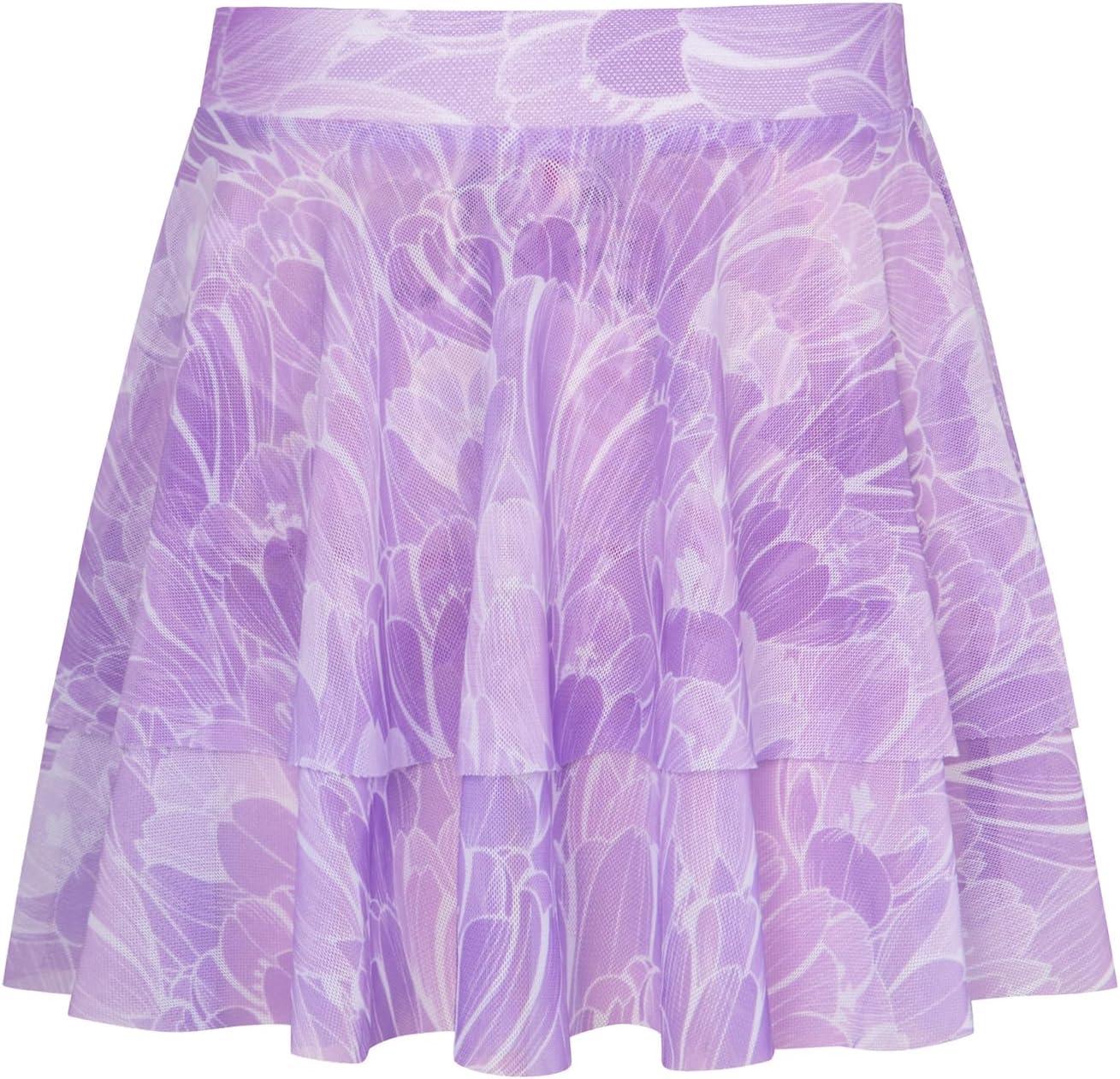 imageGRACE KARIN Girls Swimsuit with Skirt One Piece Bathing Suit Swimwear 614YPurple Tulip