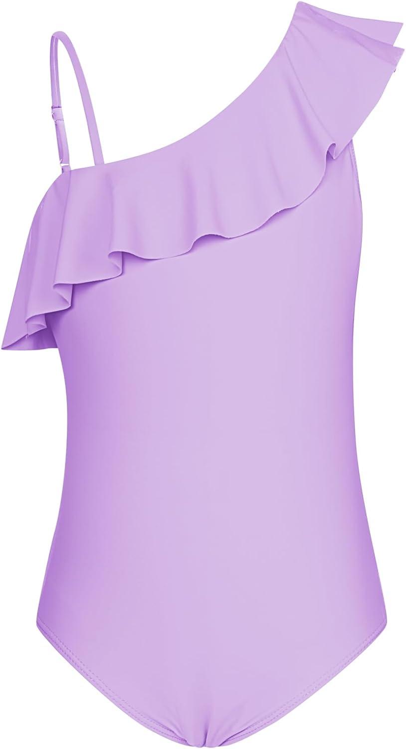 imageGRACE KARIN Girls Swimsuit with Skirt One Piece Bathing Suit Swimwear 614YPurple Tulip