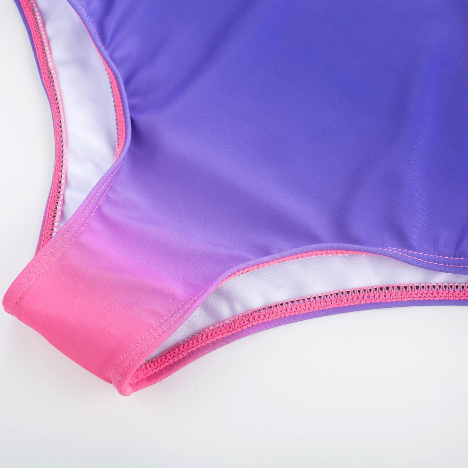 imageGRACE KARIN Girls Swimsuit with Skirt One Piece Bathing Suit Swimwear 614YRose Purple Gradient