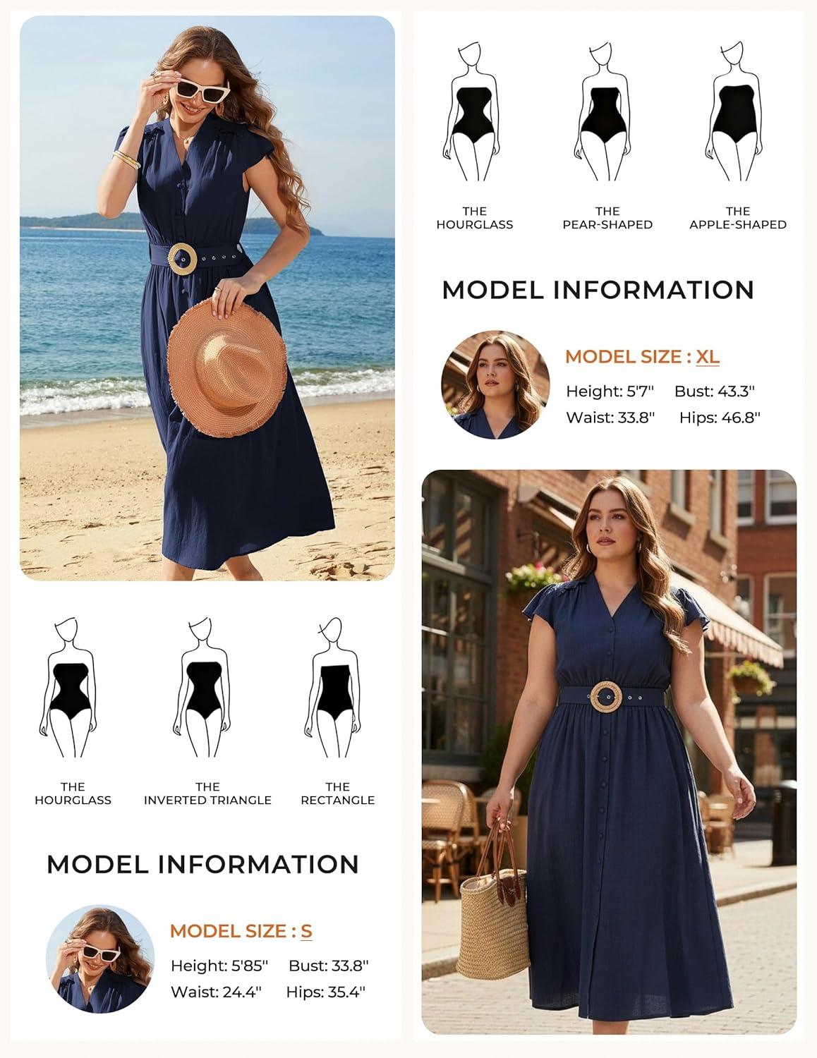 imageGRACE KARIN Womens Short Sleeve V Neck DressCasual Summer DressFlowy A Line Maxi DressesNavy Blue