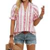 Pink White Striped Floral