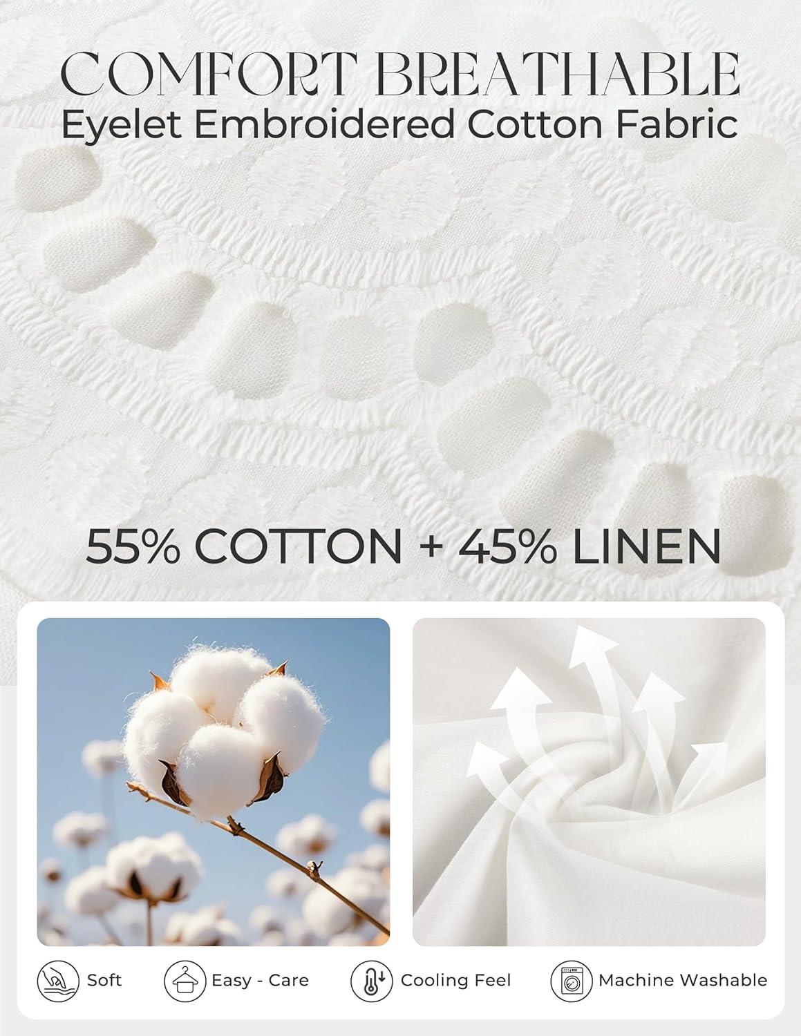 imageGRACE KARIN Womens Summer Eyelet Tops Dressy CasualRuffle Short Sleeve Button Down ShirtsV Neck Embroidered Cotton BlousesWhite