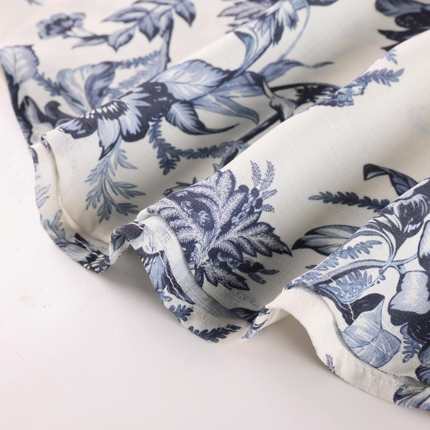 imageGRACE KARIN Women Boho Floral Tops Summer Short Sleeve Shirts V Neck Dressy Casual Blouse Work Printed 2026 Spring TrendyNavy Blue