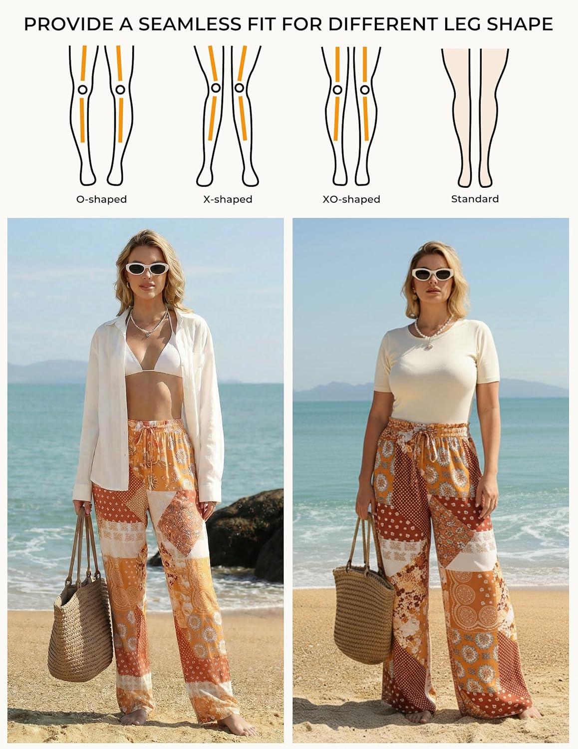 imageGRACE KARIN Womens Casual Wide Leg Pants Palazzo Boho Vacation Pants High Waist Drawstring Trousers with PocketsYellow Floral