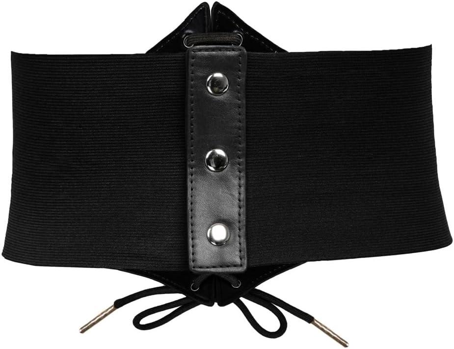 imageGRACE KARIN Laceup Cinch Belt Tied Corset Elastic Waist BeltBlack