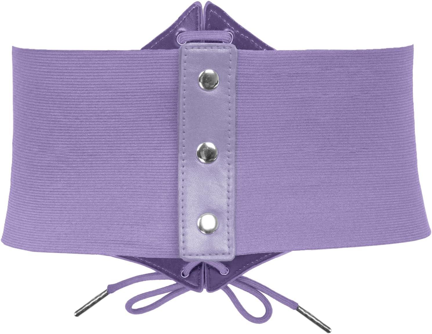 imageGRACE KARIN Laceup Cinch Belt Tied Corset Elastic Waist BeltPurple