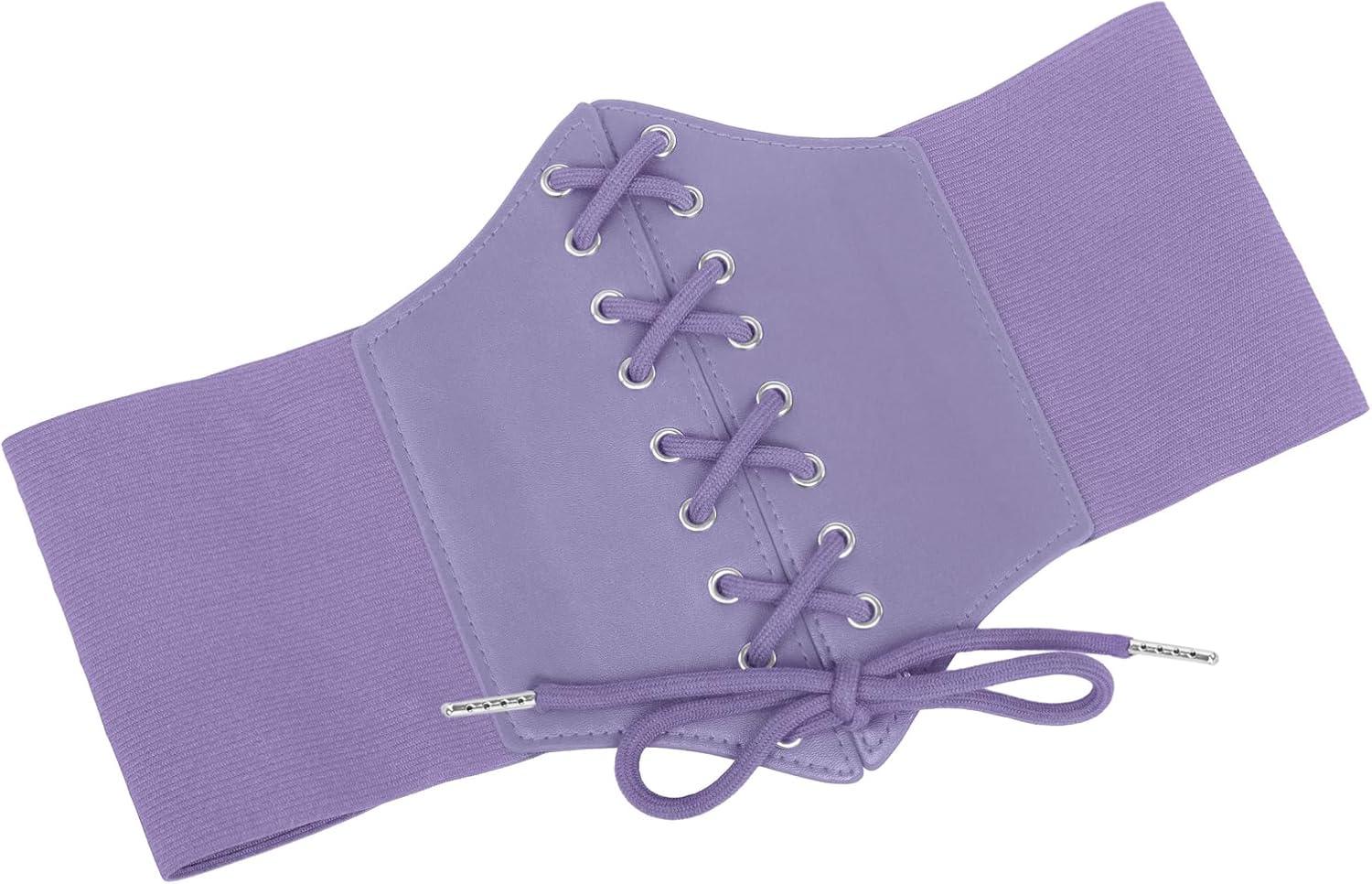 imageGRACE KARIN Laceup Cinch Belt Tied Corset Elastic Waist BeltPurple