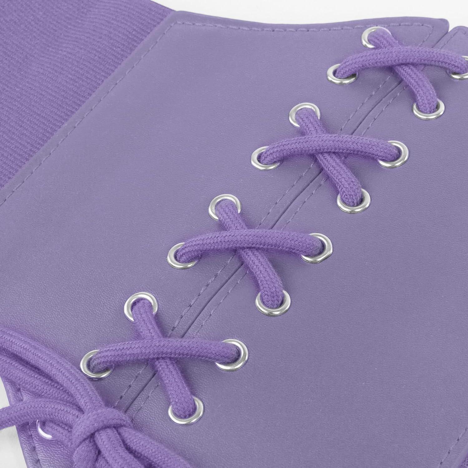 imageGRACE KARIN Laceup Cinch Belt Tied Corset Elastic Waist BeltPurple