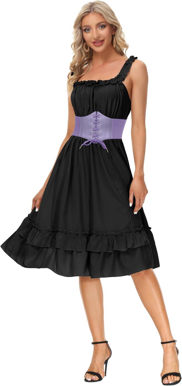 imageGRACE KARIN Laceup Cinch Belt Tied Corset Elastic Waist BeltPurple