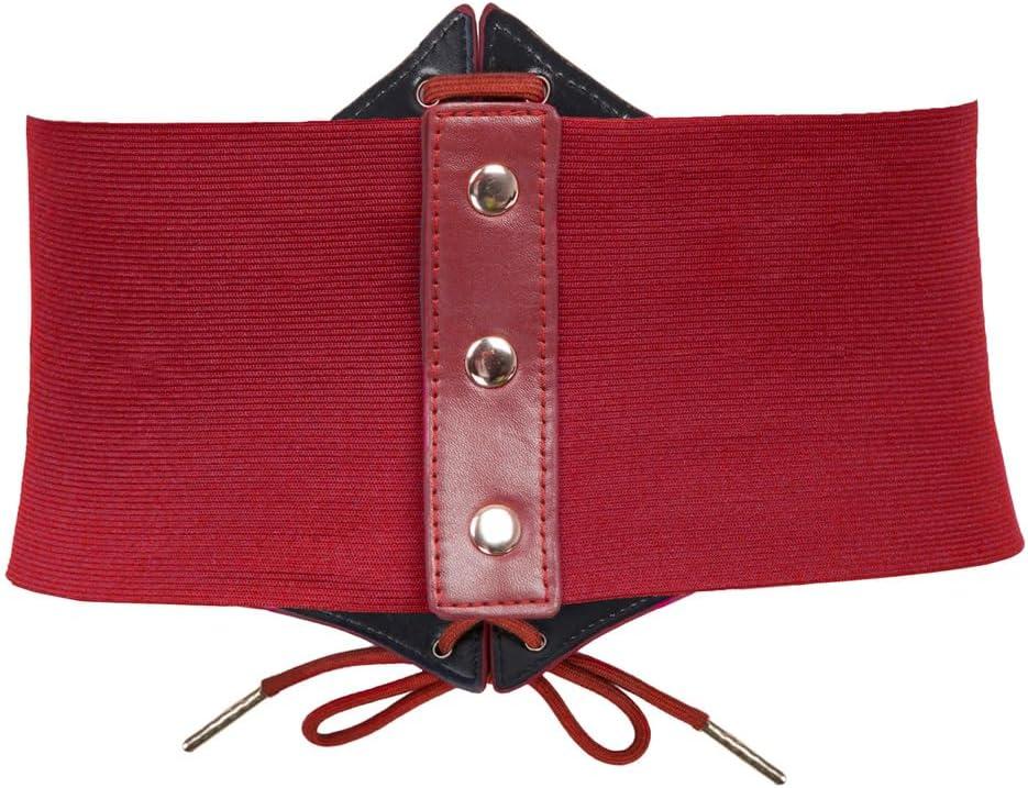 imageGRACE KARIN Laceup Cinch Belt Tied Corset Elastic Waist BeltRed