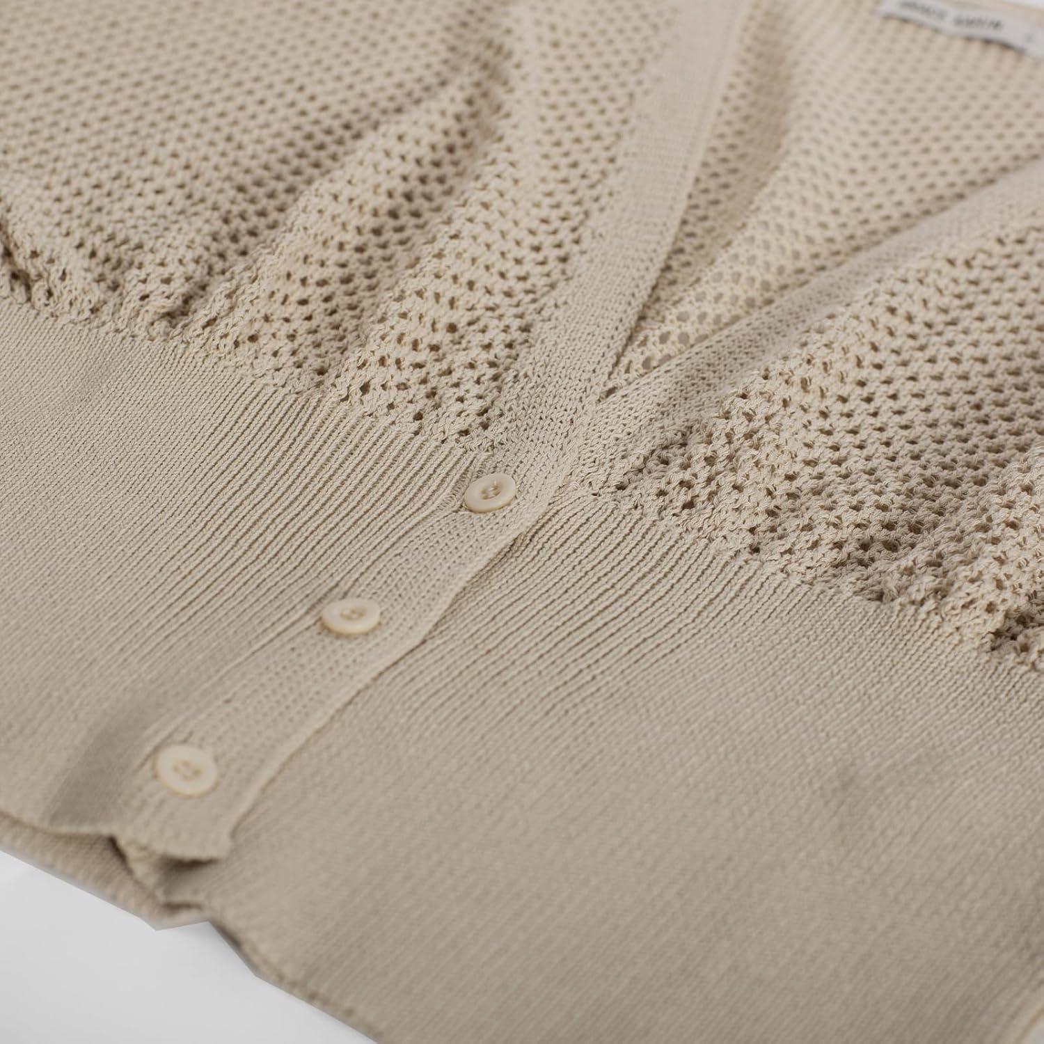 imageGRACE KARIN 2026 Women Short Sleeve Crochet Cardigan Summer Draped VNeck Bolero Shrug Sweater Hollow Out Beach Cover UpBeige