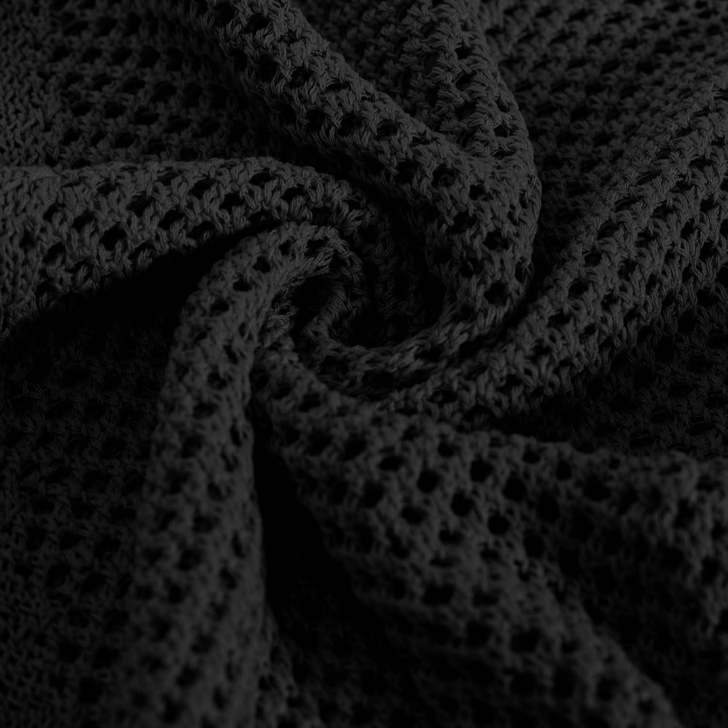 imageGRACE KARIN 2026 Women Short Sleeve Crochet Cardigan Summer Draped VNeck Bolero Shrug Sweater Hollow Out Beach Cover UpBlack