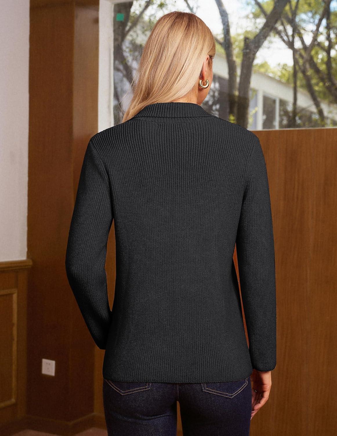 imageGRACE KARIN Blazer for Women Business Casual Long Sleeve Sweater Blazers 2025 Knit Office Work OutfitsBlack