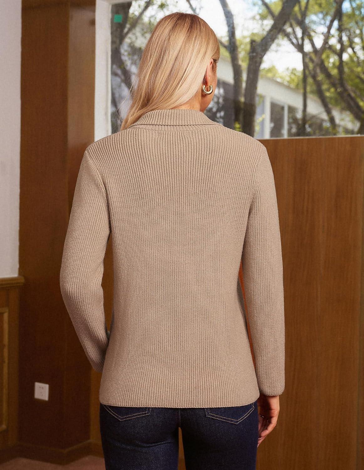 imageGRACE KARIN Blazer for Women Business Casual Long Sleeve Sweater Blazers 2025 Knit Office Work OutfitsKhaki