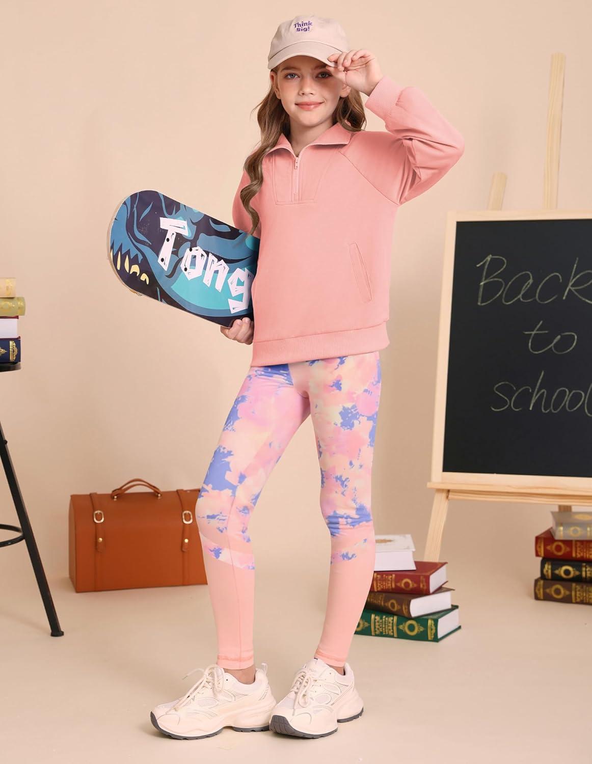 imageGRACE KARIN Girls Fall Outfit Teen 2 Piece Sweatshirt Sweatpant Back To School Tracksuit Fashion Cute Clothes Size 612Orangetie Dye