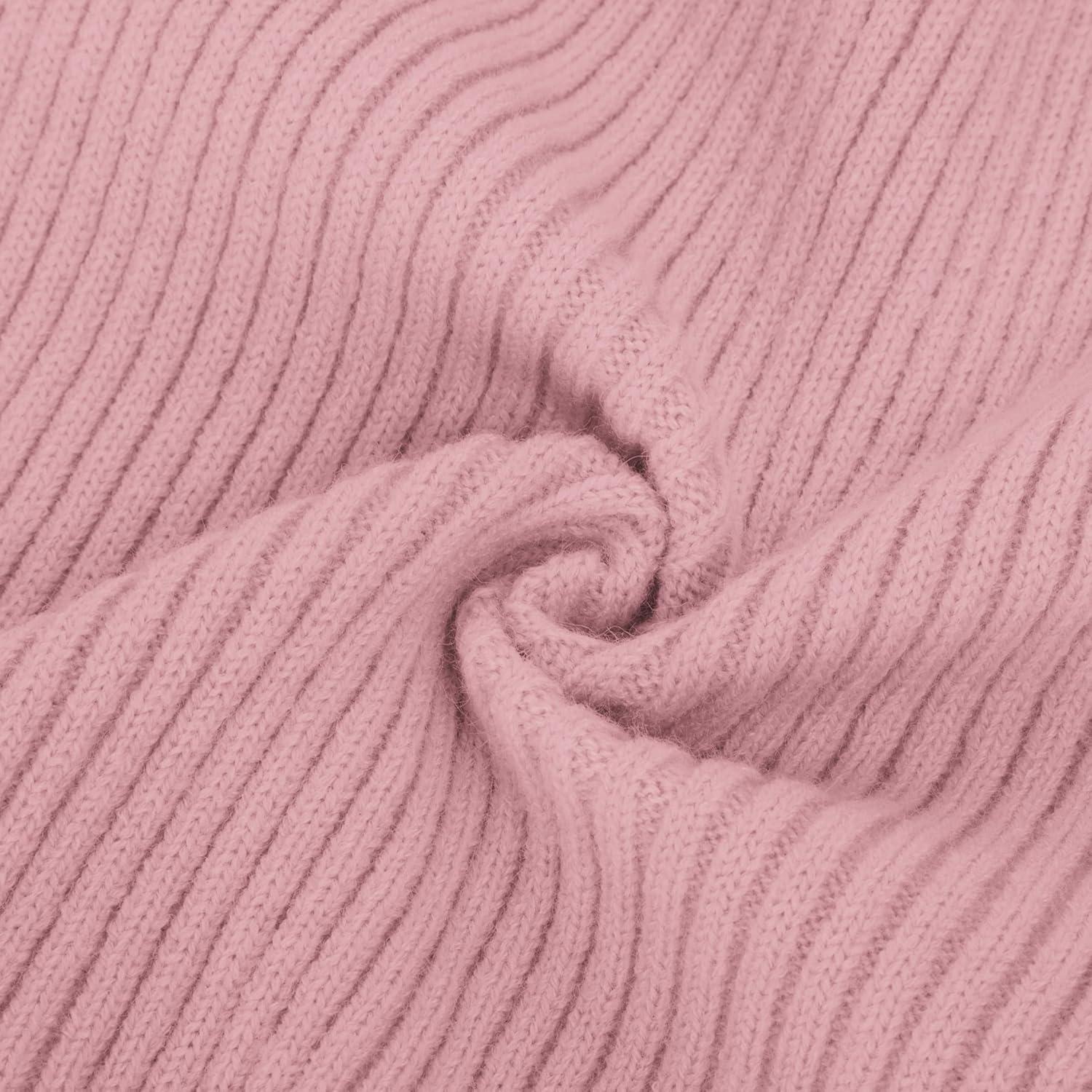 imageGRACE KARIN Girls Sweater Dress Cable Knit Long Sleeve Fall Winter Dress for Girl with Belt Sizes 614Pink