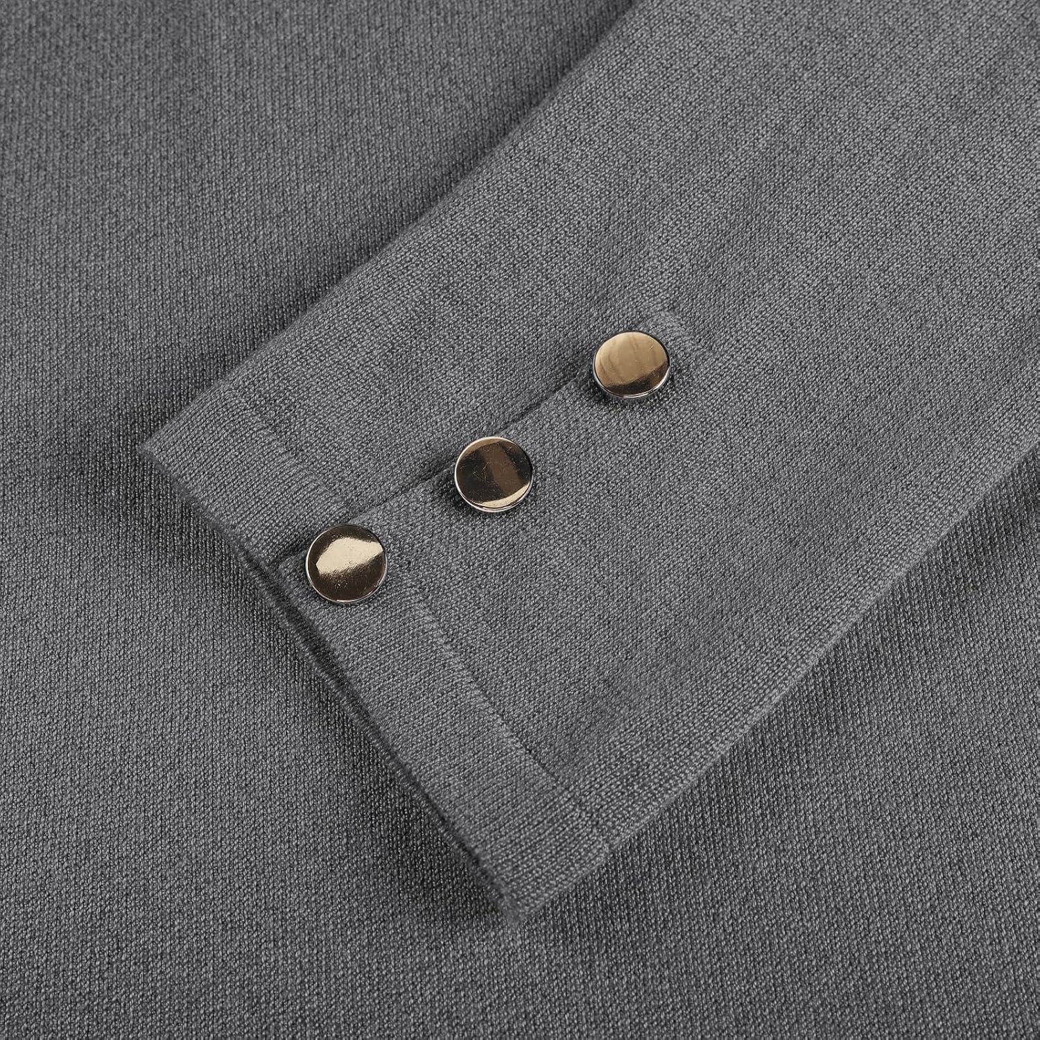 imageGRACE KARIN Long Cardigans for Women Long Sleeve Open Front Cardigan Sweaters Lightweight Spring Jacket with PocketsDark Gray
