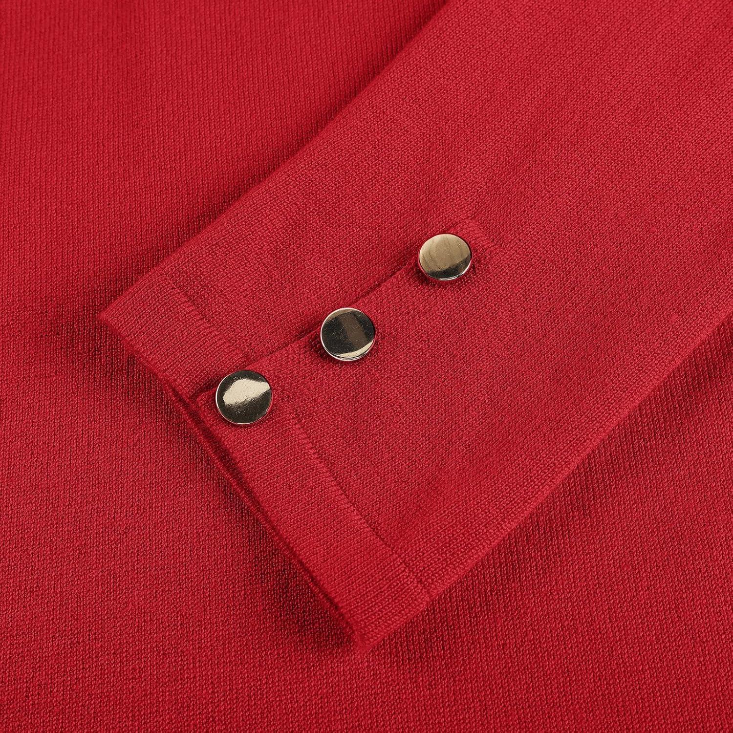 imageGRACE KARIN Long Cardigans for Women Long Sleeve Open Front Cardigan Sweaters Lightweight Spring Jacket with PocketsRed
