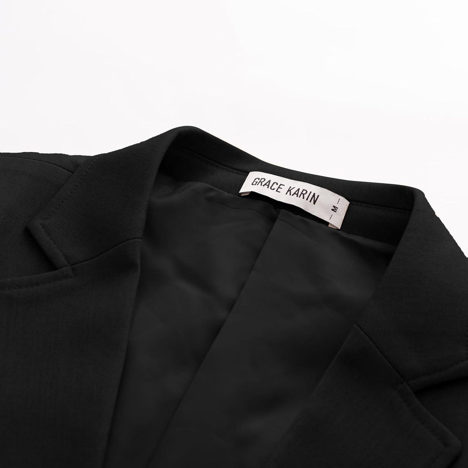 imageGRACE KARIN Mens Blazer Sport Coats Casual Lightweight 2 Button Sports Coat and Blazers Suit JacketCarbon Black