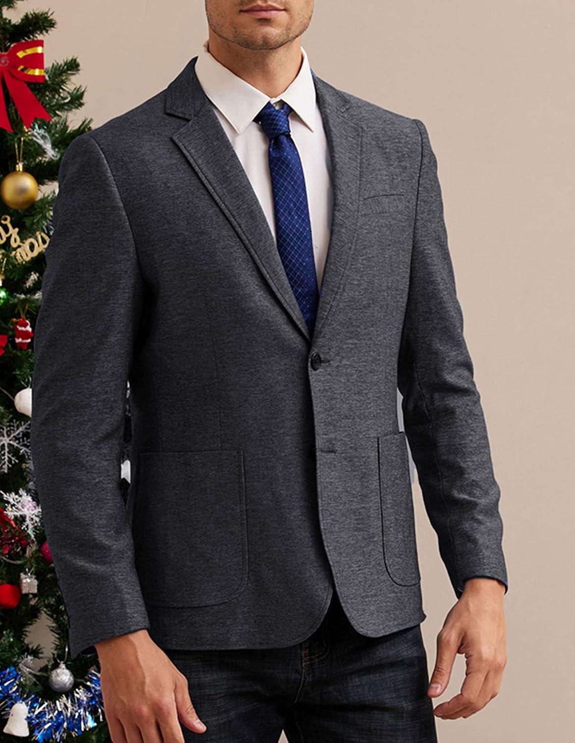 imageGRACE KARIN Mens Blazer Sport Coats Casual Lightweight 2 Button Sports Coat and Blazers Suit JacketDark Blue