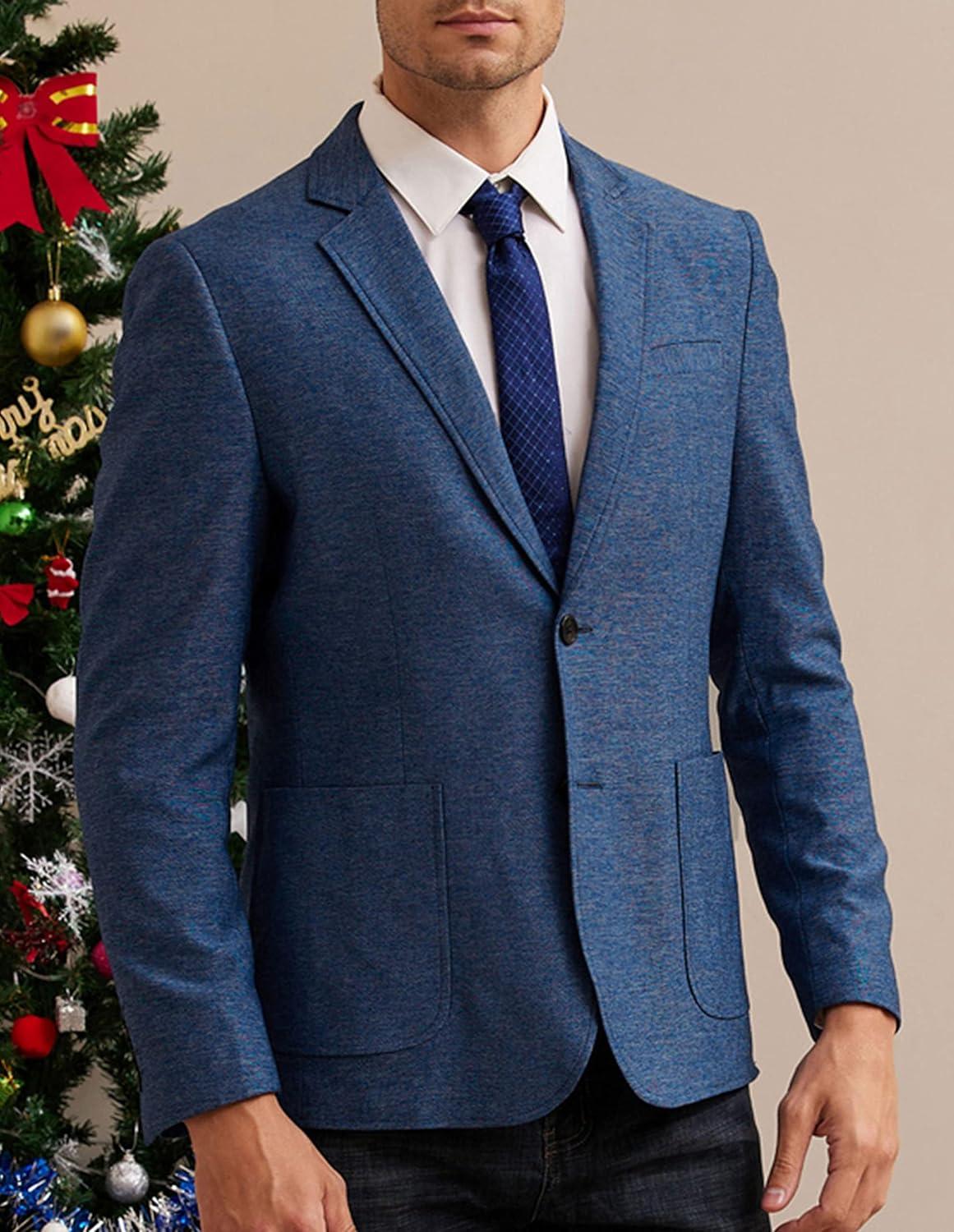 imageGRACE KARIN Mens Blazer Sport Coats Casual Lightweight 2 Button Sports Coat and Blazers Suit JacketDenim Blue
