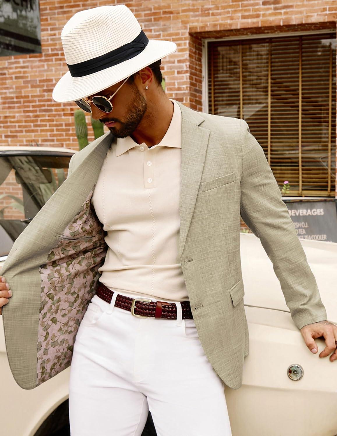 imageGRACE KARIN Mens Blazer Sport Coats Casual Lightweight 2 Button Sports Coat and Blazers Suit JacketKhakib
