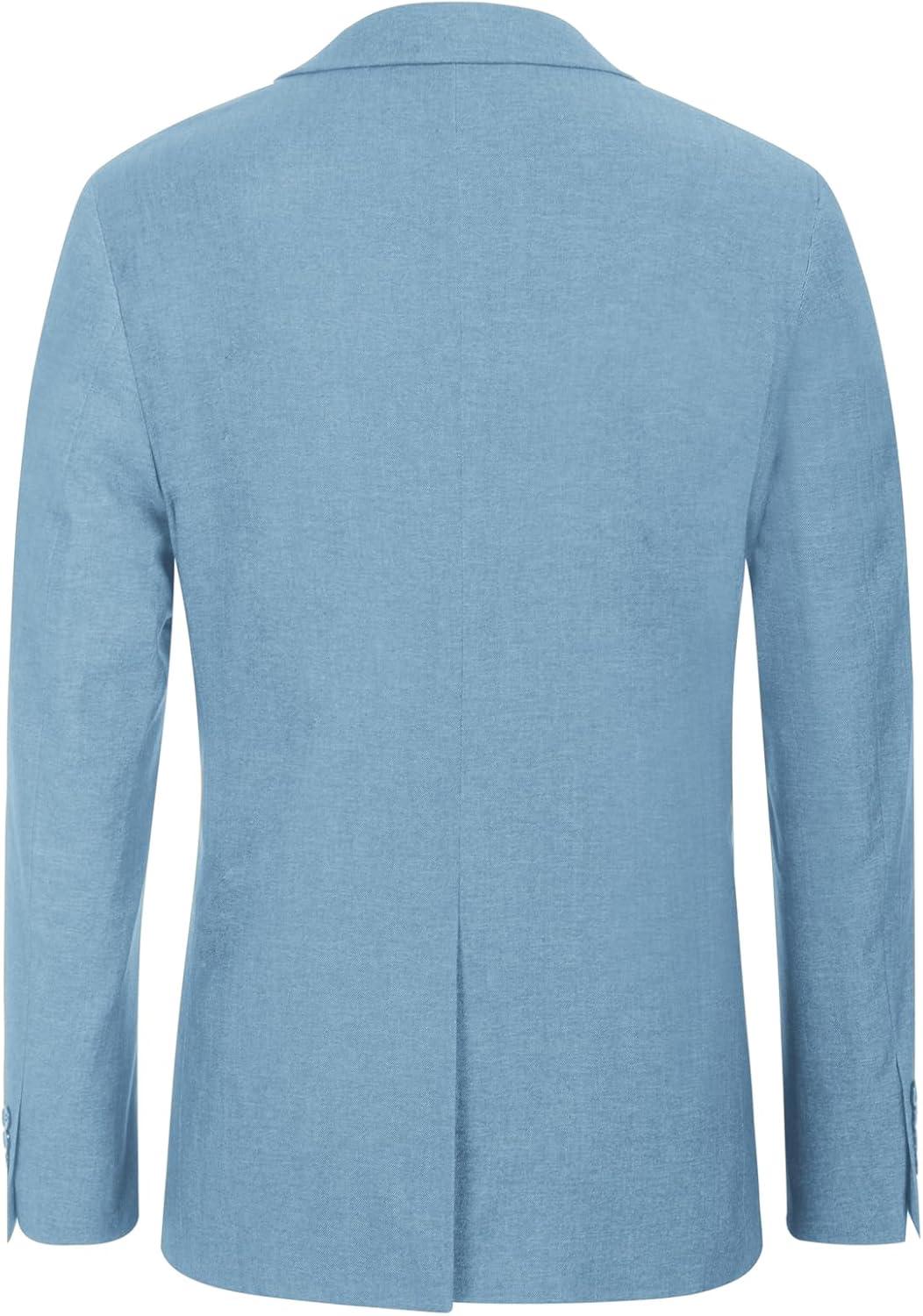imageGRACE KARIN Mens Blazer Sport Coats Casual Lightweight 2 Button Sports Coat and Blazers Suit JacketSky Blue